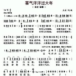 喜气洋洋过大年_歌曲简谱_词曲:王浩 王浩