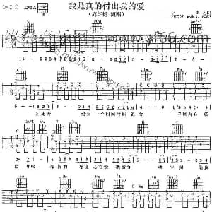 我是真的付出我的爱 吉他谱 周华健 小虫 小虫