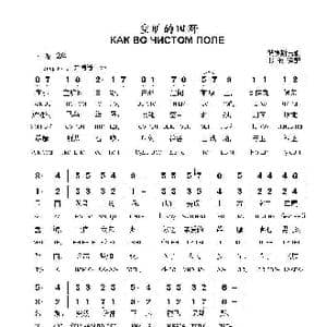 空旷的田野КАК ВО ЧИСТОМ ПОЛЕ_歌曲简谱_词曲:康斯坦丁.奥布拉兹佐夫哥,,萨,,克,,,歌曲 俄罗斯民歌