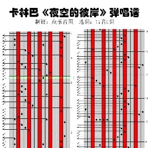 夜空的彼岸 17音卡林巴琴谱 弹唱演奏 SMAP 众乐音圈