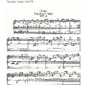 Fantasia in C Major BWV 570 管风琴谱 ohann Sebastian Bach 约翰 塞巴斯蒂安 巴赫