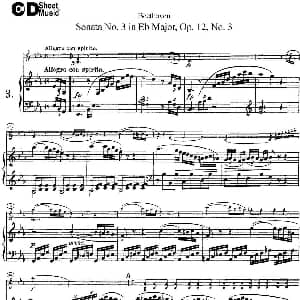 小提琴谱 | Violin Sonata No.3 in Eb Major Op.12 No.3 小提琴 钢琴伴奏