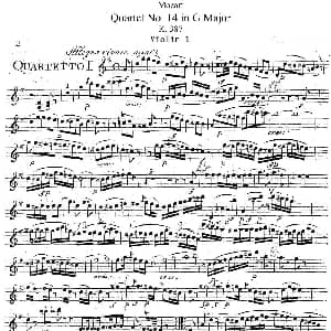 小提琴谱 | Mozart Quartet No.14 in G Major,K.387 Violin 1分谱