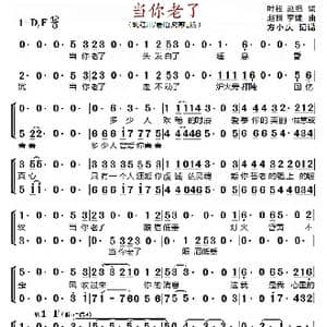 当你老了_歌曲简谱_词曲:叶枝/赵照 赵照/李健