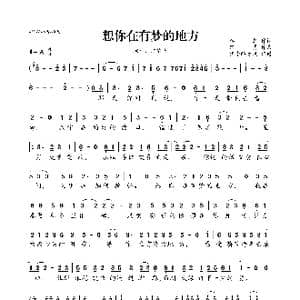 ​想你在有梦的地方_歌曲简谱_词曲:李想 路勇