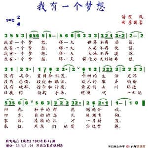 我有一个梦想_歌谱投稿_词曲:国风 李国喜