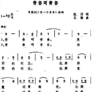 青春呵青春_民歌简谱_词曲:凯传 王酩