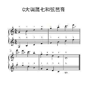 C大调属七和弦琶音 钢琴谱