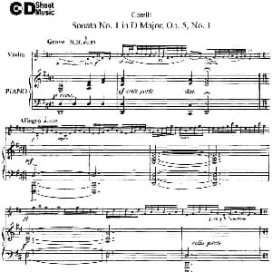 小提琴谱 | Sonata No.1 in D MajorOp.5 No.1 小提琴 钢琴伴奏