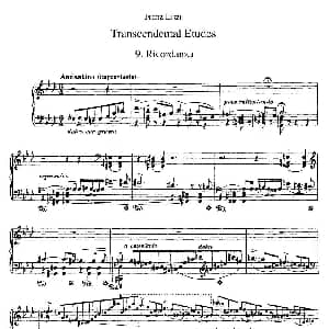 12首超级技巧练习曲 Ricordanza 钢琴谱 李斯特