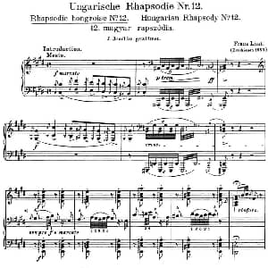 李斯特 匈牙利狂想曲CD Hungarian Rhapsodies S.244 No.12 钢琴谱 李斯特