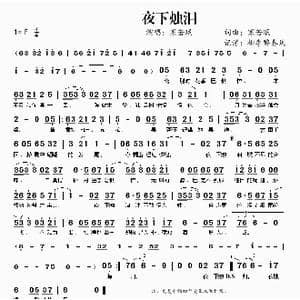 夜下烛泪_歌曲简谱_词曲:寒若珉 寒若珉