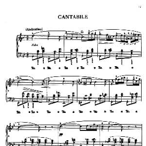 Cantabile 钢琴谱 肖邦 chopin遗作