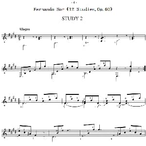 Fernando Sor 12 Studies,Op.60 吉他谱