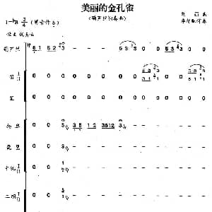 葫芦丝谱 | 美丽的金孔雀 刘强作曲版 带伴奏总谱 刘强