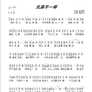 兄弟干一杯_歌谱投稿_词曲:红盔甲 郭老六