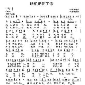 咱们记住了你_民歌简谱_词曲:叶连军 武俊毅