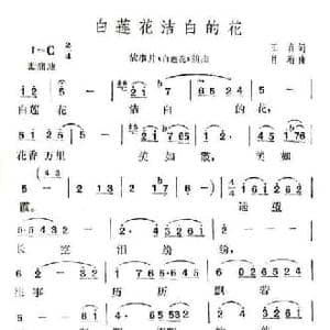 白莲花洁白的花_民歌简谱_词曲:王森 肖珩