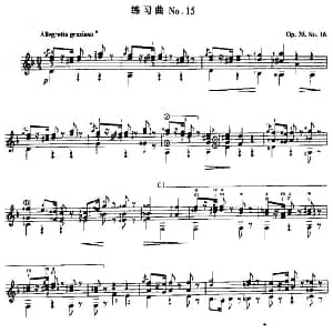 费尔南多 索尔 古典吉他练习曲 No.15 吉他谱