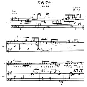 因为有你_美声唱法乐谱_词曲:丛力跃 张姣