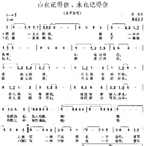 山也记得住,水也记得住_美声唱法乐谱_词曲:杜来 薛瑞光