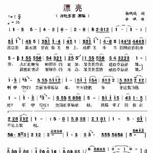 漂亮_歌曲简谱_词曲:杨鹤城 李砚
