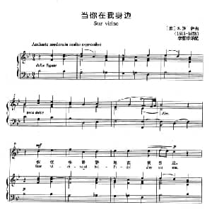 当你在我身边 意大利 _外国歌谱_词曲: 意 S 罗萨