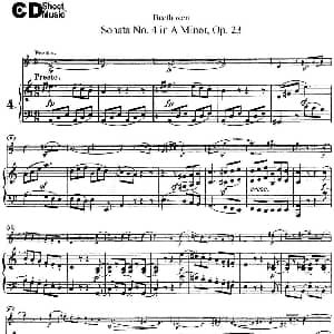 小提琴谱 | Violin Sonata No.4 in A Minor Op.23 小提琴 钢琴伴奏