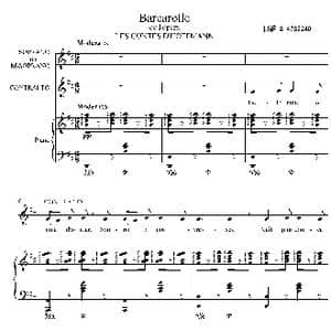 Barcarolle 威尼斯船歌合唱谱_歌谱投稿