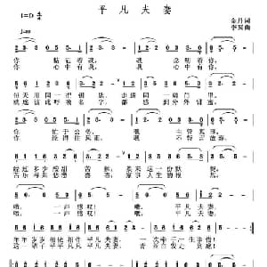 平凡夫妻_通俗唱法乐谱_词曲:金丹 李翼