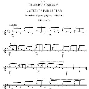 他雷加12首练习曲之2 吉他谱
