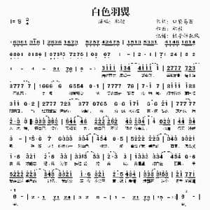 白色羽翼_歌谱投稿_词曲:口袋易百 郑毅