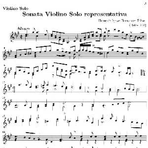 小提琴谱 | Sonata Violino Solo representativa