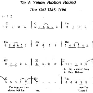 Tie A Yellow Ribbon Round The Old Oak Tree 美国 _外国歌谱