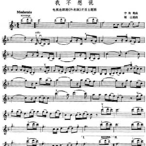 小提琴谱 | 我不想说 电视剧 外来妹 片首主题歌 李海鹰