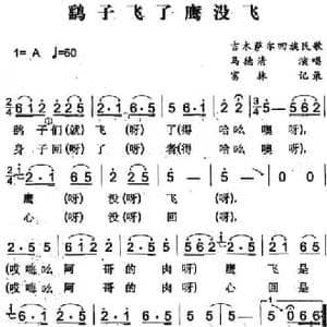 鹞子飞了鹰没飞_民歌简谱_词曲: 富林记录