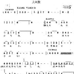 大风歌_歌谱投稿_词曲:汉 刘邦 胡德顺
