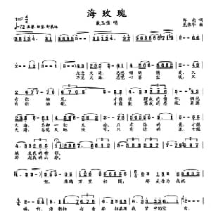海玫瑰_美声唱法乐谱_词曲:郑南 龙伟华