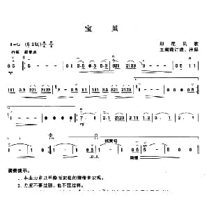 二胡谱 | 宝贝 印尼民歌 王莉莉订谱