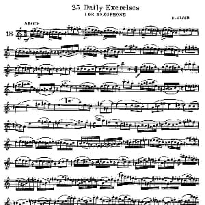 萨克斯谱 | 25 Daily Exercices for Saxophone 18—25 H Klose