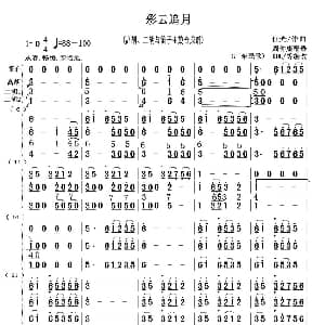 彩云追月 高胡 二胡与笛子主旋合成谱 任光作曲 周仲康配器 KDL等编改