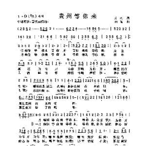 贵州等你来_歌曲简谱_词曲:向侃 向侃 李云翔