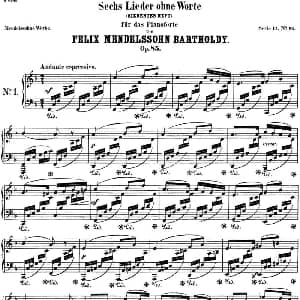 门德尔松无词歌Op.85 钢琴谱 门德尔松