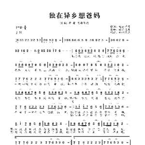 独在异乡想爸妈_歌曲简谱_词曲:轻云望月 轻云望月