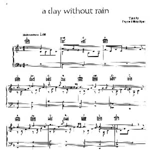 A Day Without Rain 钢琴谱