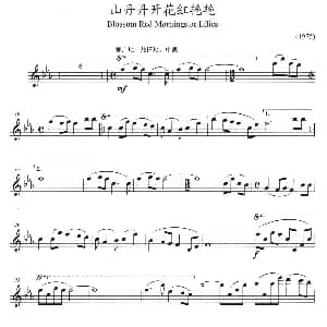 长笛曲谱 | 山丹丹开花红艳艳 方定昊编曲版 方定昊编曲