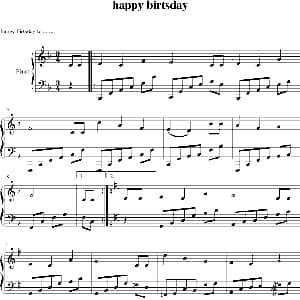 happy birthday 钢琴谱