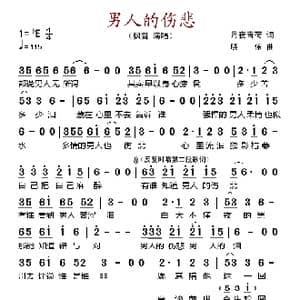 男人的伤悲_歌谱投稿_词曲:月夜青荷 晓依