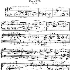 巴赫 平均律钢琴曲集 第一卷 之赋格曲 钢琴谱 巴赫