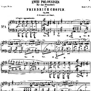 肖邦 波兰舞曲 Op.26 No.1 升c小调 Polonaise 钢琴谱 肖邦